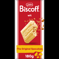 Lotus Biscoff speculoos witte chocoladereep met speculoos stukjes 180 g bij Jumbo