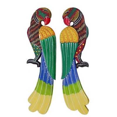 Houten Muurdecoratie Vogels (Set van 2)