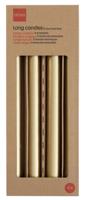 HEMA Lange huishoudkaarsen Ø2.2x29 goud - 4 stuks (goud)