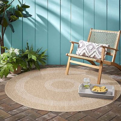 Rond Jute Buitenkleed Comilla - Beige Vintage Vloerkleed - 123vloerkleed.nl is de online webshop voor vloerkleden en woonaccessoires.