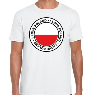 Verkleed T-shirt voor heren - I love Polen - wit - voetbal supporter - themafeest