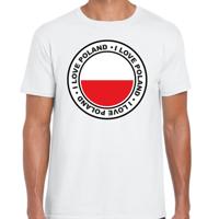 Verkleed T-shirt voor heren - I love Polen - wit - voetbal supporter - themafeest