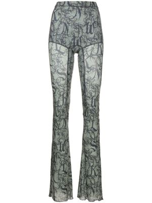 KNWLS Legging met kattenprint - Groen KNWLS Legging met kattenprint - Groen