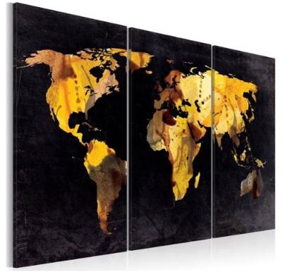 Schilderij - Als de wereld was een woestijn ,3-luik, 60x40cm