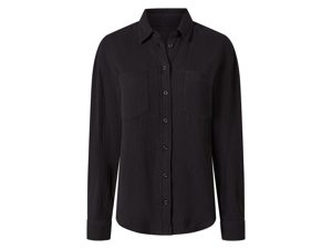 esmara Mousseline dames blouse (Zwart, XS (32/34))