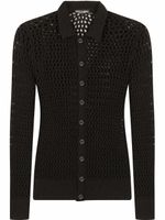 Dolce & Gabbana cardigan en maille ajourée - Noir