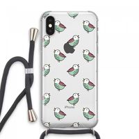 Vogeltjes: iPhone XS Max Transparant Hoesje met koord