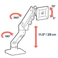 Ergotron HX Arm Desk Mount Monitor-tafelbeugel 1-voudig 38,1 cm (15) - 124,5 cm (49) Wit Draaibaar, In hoogte verstelbaar, Kantelbaar, Zwenkbaar - thumbnail