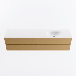 MONDIAZ VICA 200cm badmeubel onderkast Oro 4 lades. Wastafel MOON rechts 1 kraangat, kleur Talc.