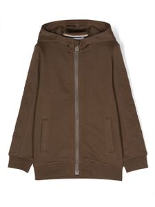 BOSS Kidswear hoodie à logo embossé - Marron