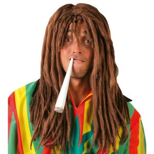 Bruine rasta carnaval pruik met dreadlocks voor heren