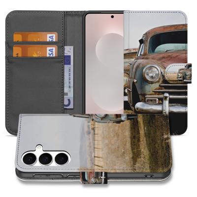 Samsung Galaxy S25 FE Portemonnee Hoesje Vintage Auto 3 Pasjes TPU