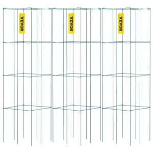 VEVOR Tomatenkooien 37 x 37 x 100 cm Set van 3 vierkante plantensteunkooien Robuuste groene tomatentorens van PVC-gecoat staal voor het beklimmen van groenten, planten, bloemen en fruit