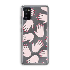 Hands pink: Samsung Galaxy A41 Transparant Hoesje