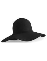 Beechfield CB740 Marbella Wide-Brimmed Sun Hat - Black - One Size
