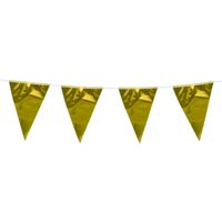 Feestartikelen Vlaggenlijn metallic goud 10 meter