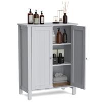 Badkamerkast Bijzetkast Dressoir met Dubbele Deur en Verstelbare Plank Houten Opbergkast Keukenkast 60 x 30 x 80,5 cm
