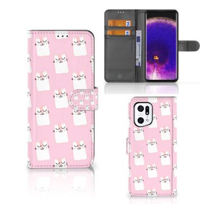 OPPO Find X5 Pro | Telefoonhoesje | Met pasjeshouder | Sleeping Cats