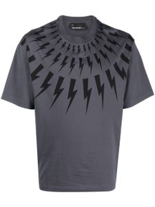 Neil Barrett t-shirt en coton à imprimé Thunderbolt - Gris