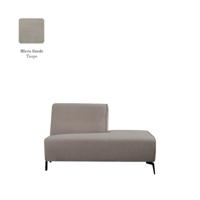 LABEL51 Bank Nero - Taupe - Micro Suede - Ottomane Rechts Voorstaand LABEL51 Bank Nero - Taupe - Micro Suede - Ottomane Rechts Voorstaand