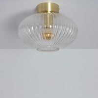 Vintage plafond glas & goud met E27 fitting 'Pieter'