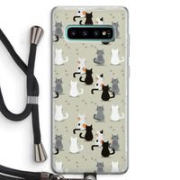 Katten: Samsung Galaxy S10 Plus Transparant Hoesje met koord