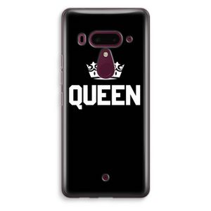 Queen zwart: HTC U12+ Transparant Hoesje