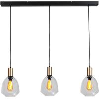 Masterlight 3-lichts hanglamp - goud -Porto met Nicolette clear glazen - 2711-05-02-100-3-12