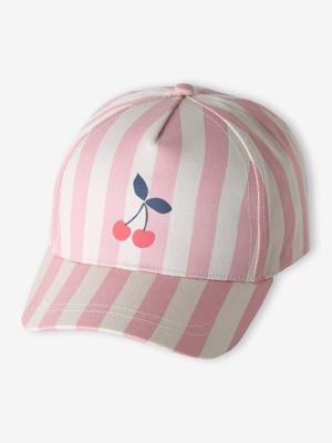 Gestreept katoenen pet voor meisjes rozen