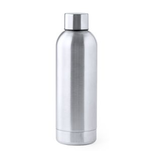 RVS waterfles/drinkfles kleur metallic zilver - met schroefdop - 800 ml