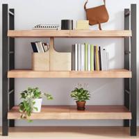 Wandschap 120x50x(2-6)cm behandeld massief eikenhout lichtbruin