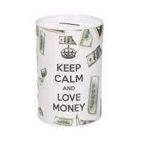 Spaarpot blik dollar biljetten - keep calm - 10 x 15 cm Spaarpot blik dollar biljetten - keep calm - 10 x 15 cm