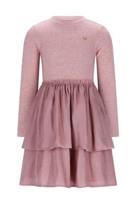 Le Chic winter jurk meisjes - roze - Simar - glitter, silky