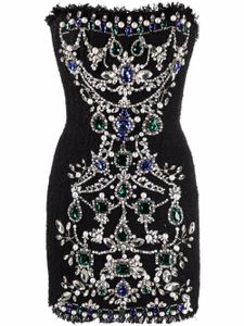 Balmain robe bustier en tweed - Noir