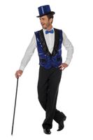 Gilet pailletten blauw