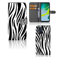 Motorola Moto E13 4G Telefoonhoesje met Pasjes Zebra