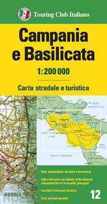 Wegenkaart - landkaart 12 Campanië / Basilicata | Touring Club Italiano