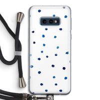 Blauwe stippen: Samsung Galaxy S10e Transparant Hoesje met koord