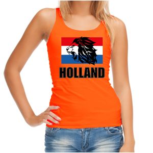 Tanktop Holland met leeuw en vlag Holland / Nederland supporter EK/ WK voor oranje voor dames