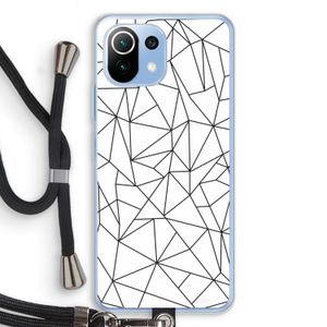 Geometrische lijnen zwart: Xiaomi Mi 11 Lite Transparant Hoesje met koord