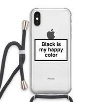 Black is my happy color: iPhone XS Transparant Hoesje met koord