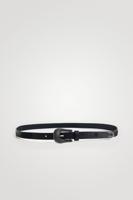 Smalle basic riem van leer - BLACK - 90