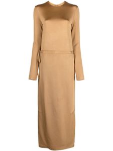 Jil Sander robe mi-longue à taille à lien de resserrage - Marron