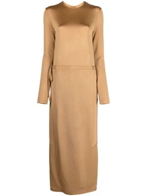 Jil Sander robe mi-longue à taille à lien de resserrage - Marron