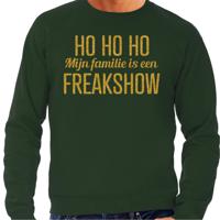 Foute kersttrui/sweater voor heren - Hohoho freak show - groen - glitter goud