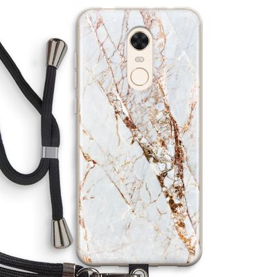 Goud marmer: Xiaomi Redmi 5 Transparant Hoesje met koord