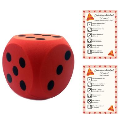 T&F Creations Sinterklaasspel set - dobbelspel - incl foam dobbelsteen - rood