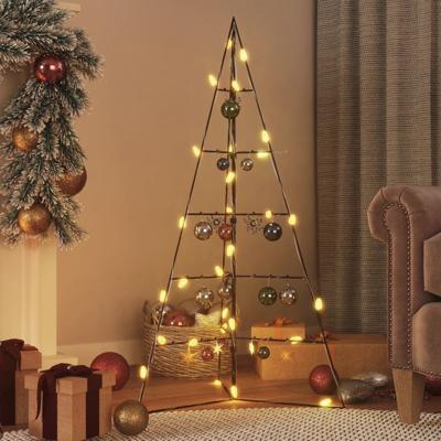 VidaXL Kerstdecoratie kerstboom 100 cm metaal zwart VidaXL Kerstdecoratie kerstboom 100 cm metaal zwart