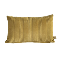 Kussen Velours Oker met Gouden stiksel 50x30cm