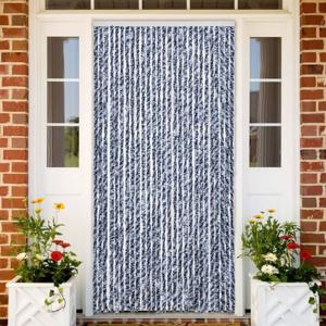 VidaXL Vliegengordijn 100x200 cm chenille blauw en wit